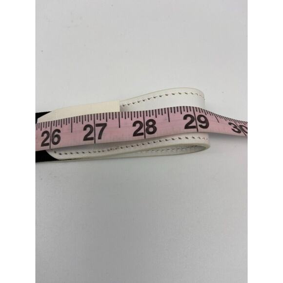 NWT Cole Haan Belt Womens Sz S M Black White Leather Trim Elastic Stretch Buckle - Picture 14 of 16